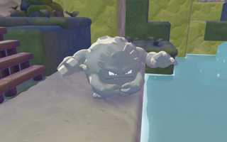 A Pokémon Pokopia showing Graveler