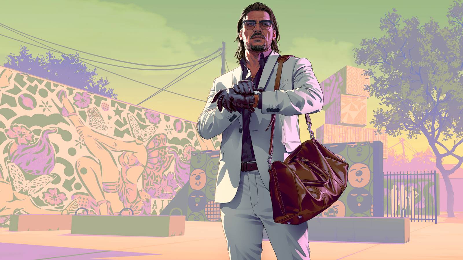 Raul Batista in a white suit standing against a washed out background