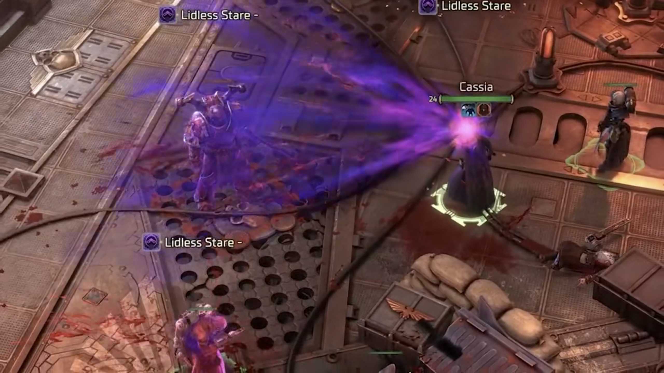 A psyker using a mind attack in Rogue Trader