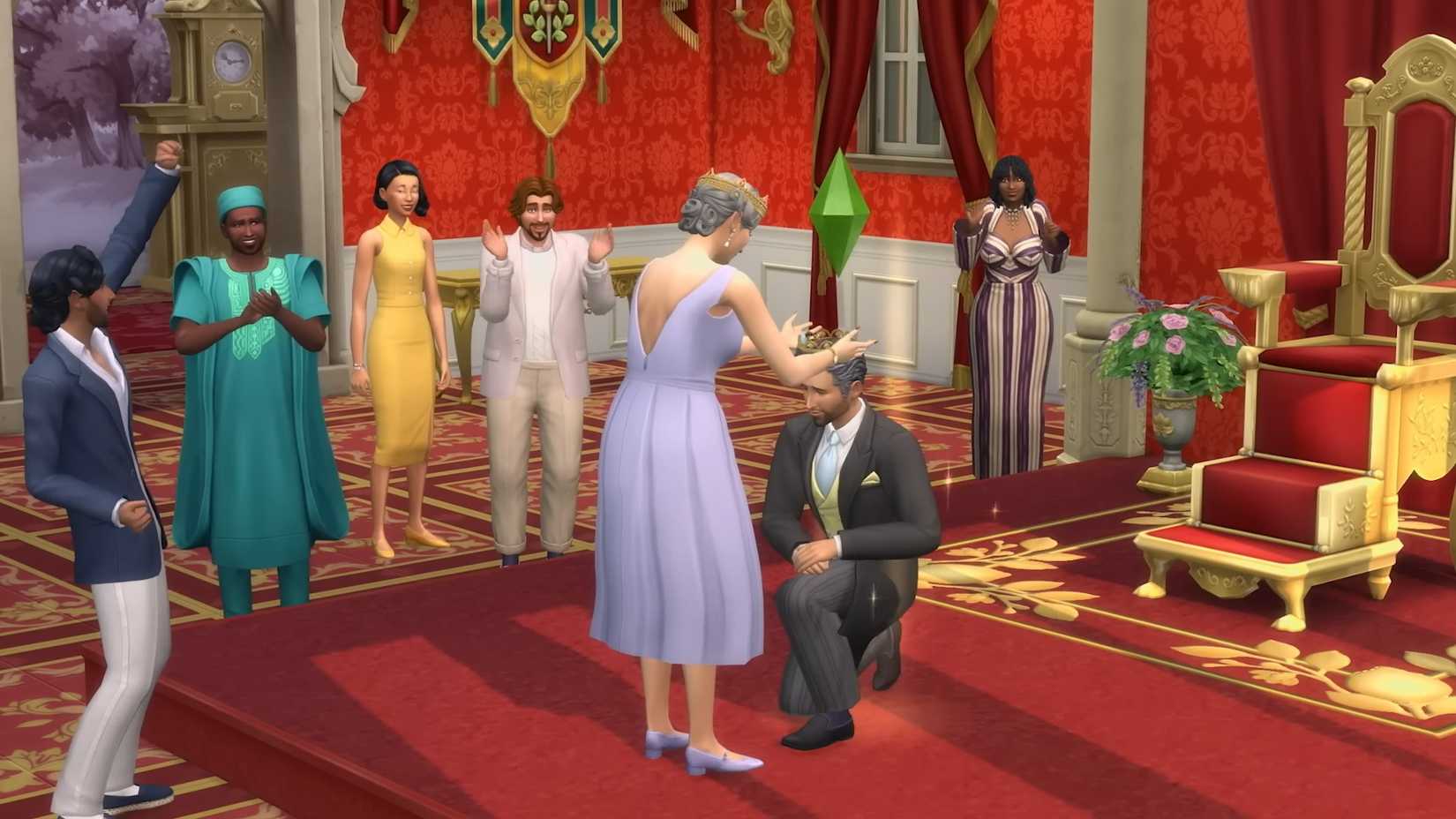 Sims 4 Sim being crowned