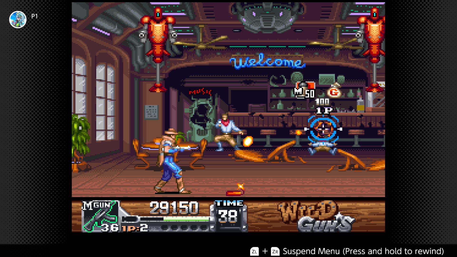 Clint in a saloon in Wild Guns