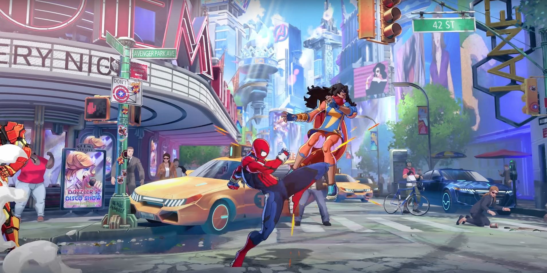 Spider-Man pummels Ms. Marvel in Marvel Tokon, the upcoming fighting game that gives classic superheroes an anime makeover.