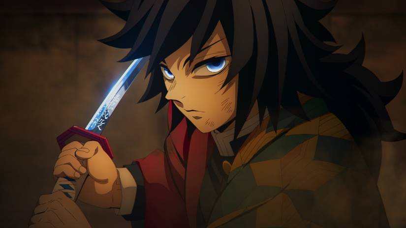Giyu ready to swing his sword in Demon Slayer Infinity Castle