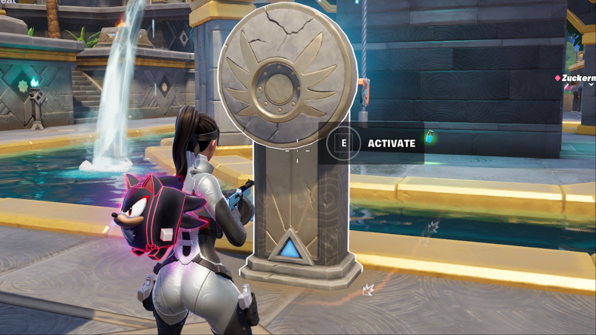 using vault key on inactive stone pillar