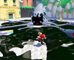 mario fights ink squid