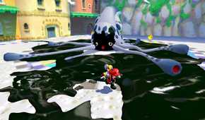 mario fights ink squid