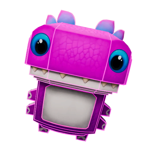 A Fortnite sprite of a Klombo, a magenta dragon-like creature