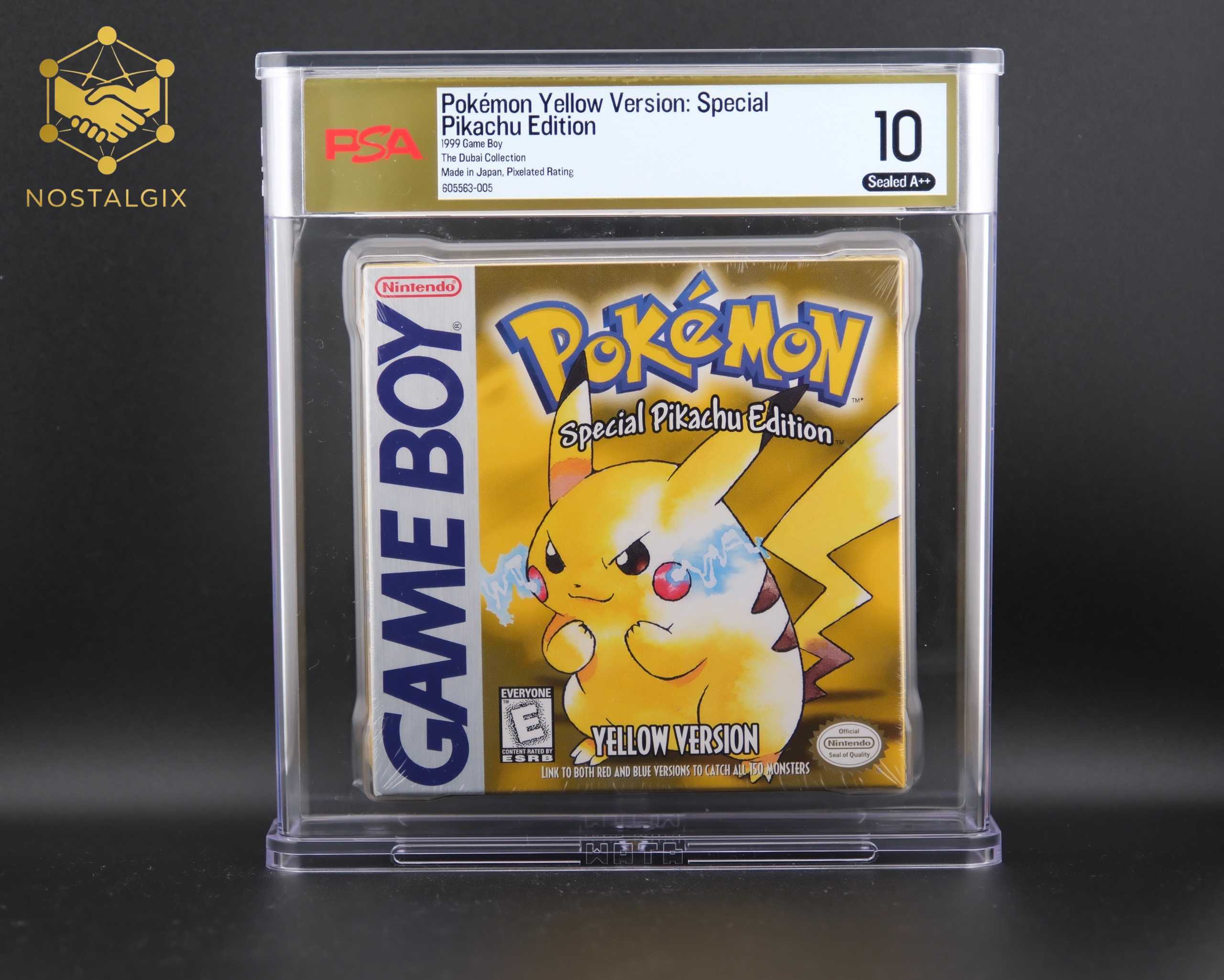 A PSA 10 copy of Pokemon Yellow for Game Boy.