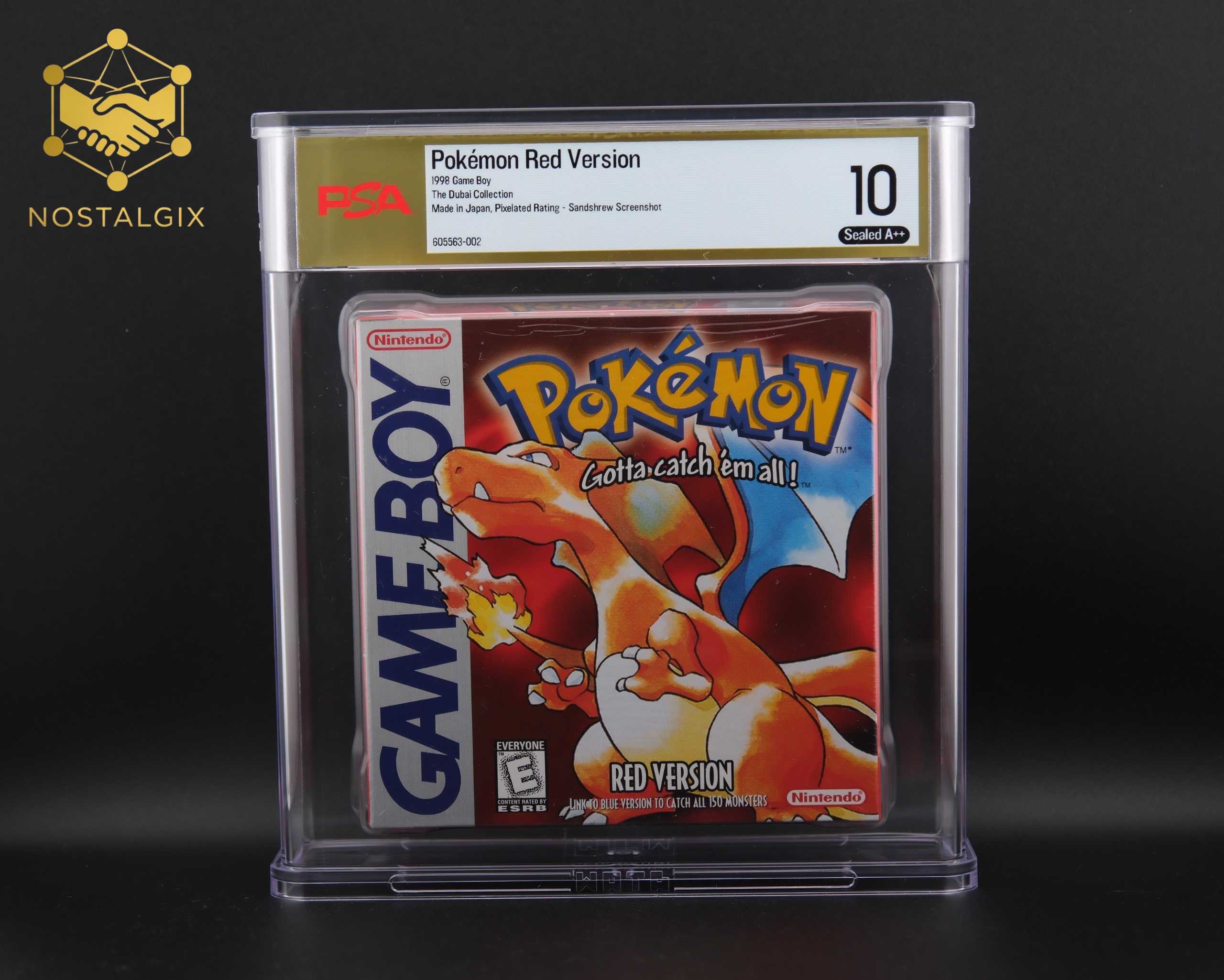 A PSA 10 copy of Pokemon Red for Game Boy.
