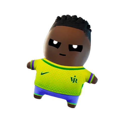 A Vini Jr. Sprite, a little creature that looks like the Brazilian footballer, from Fortnite.