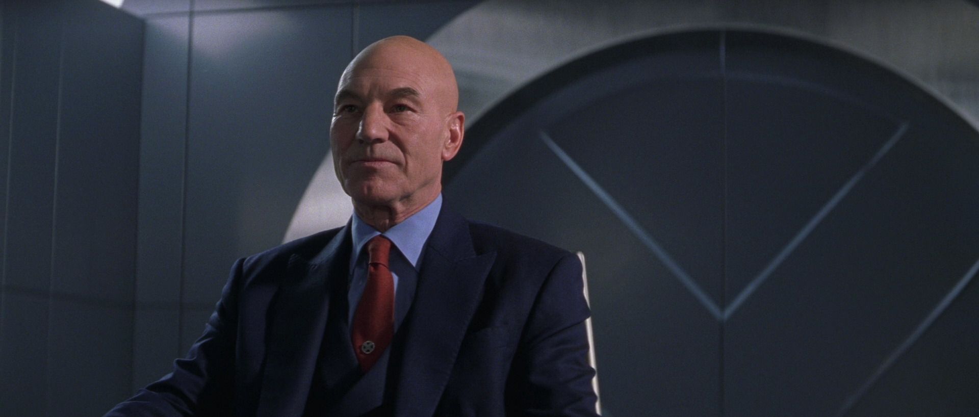 Patrick Stewart as Professor X/Charles Xavier in X-Men.
