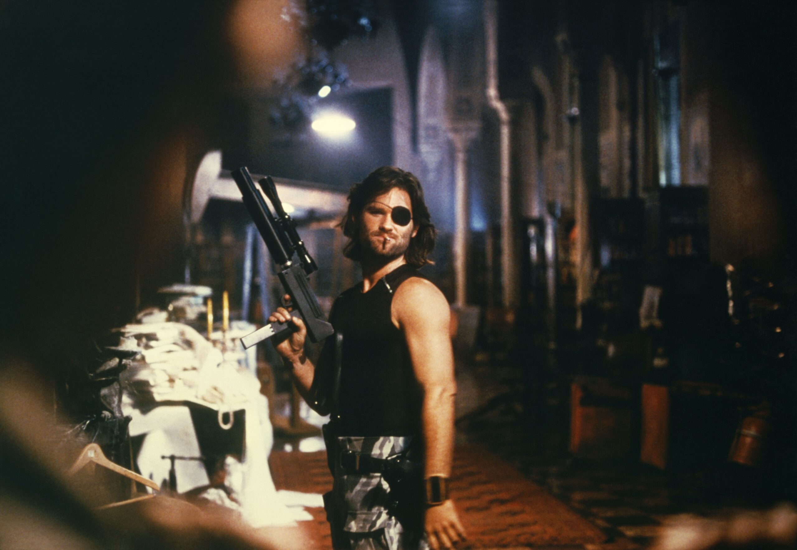 Kurt Russell as Snake Plissken on the set of Escape From New York