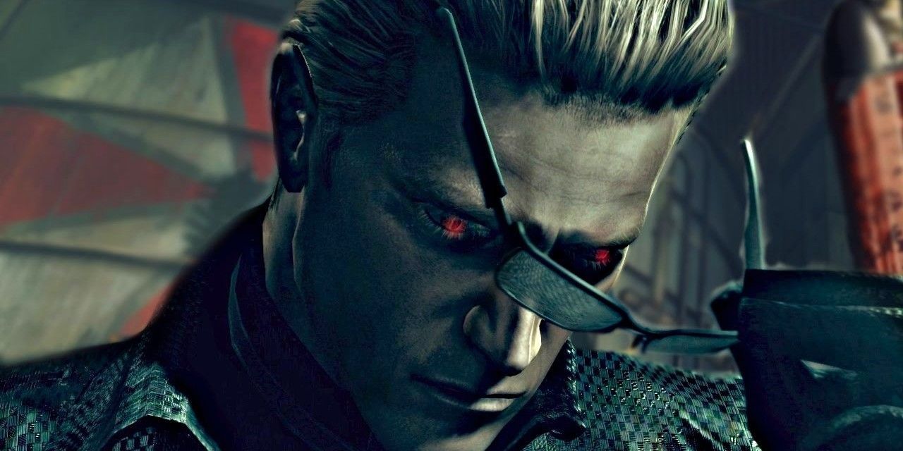 albert wesker takes off his sunglasses in resident evil 5