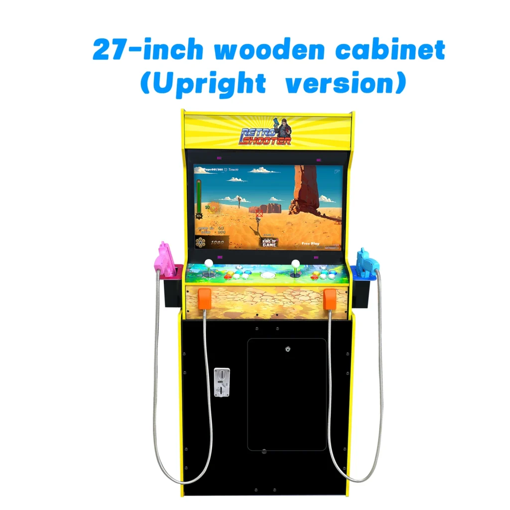 DIY 27" Upright Retro Shooter Arcade Cabinet Dual Light Gun Shooting Game Machine