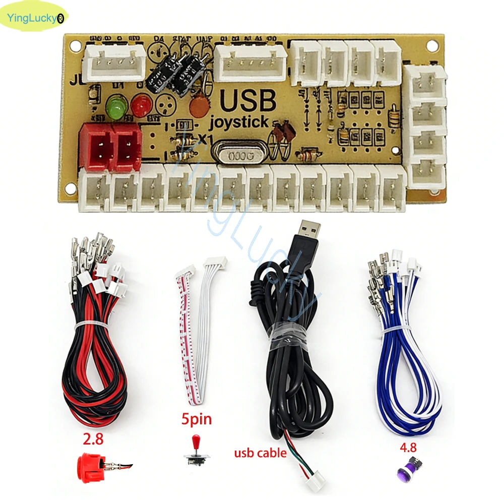 Arcade USB Encoder Zero Delay for PC PS3 Switch Raspberry Pi – 5 Pin & 2.8mm Buttons