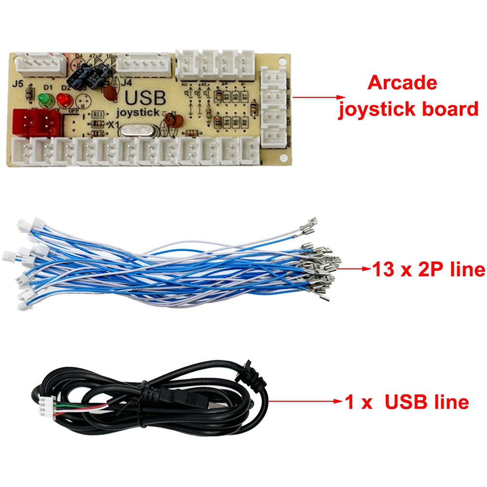 Arcade USB Encoder Zero Delay for PC PS3 Switch Raspberry Pi – 5 Pin & 2.8mm Buttons - Image 6