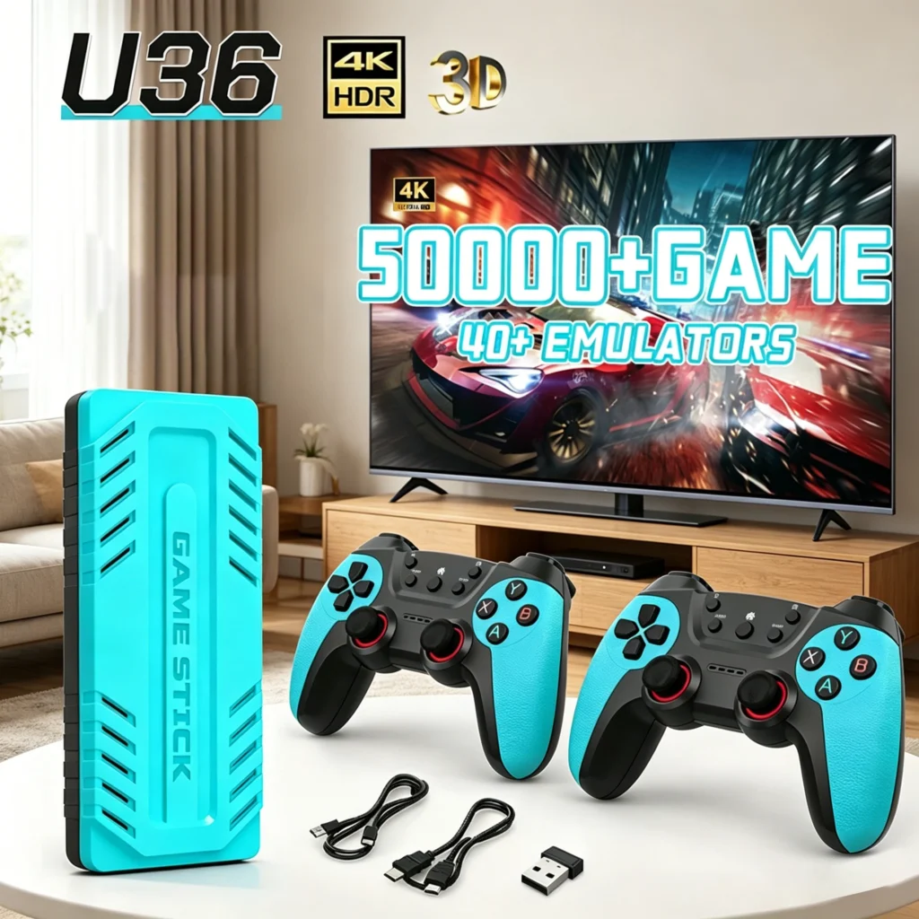 2026 X10 Pro Retro Game Stick 4K 128GB 50,000+ Games 50+ Emulators