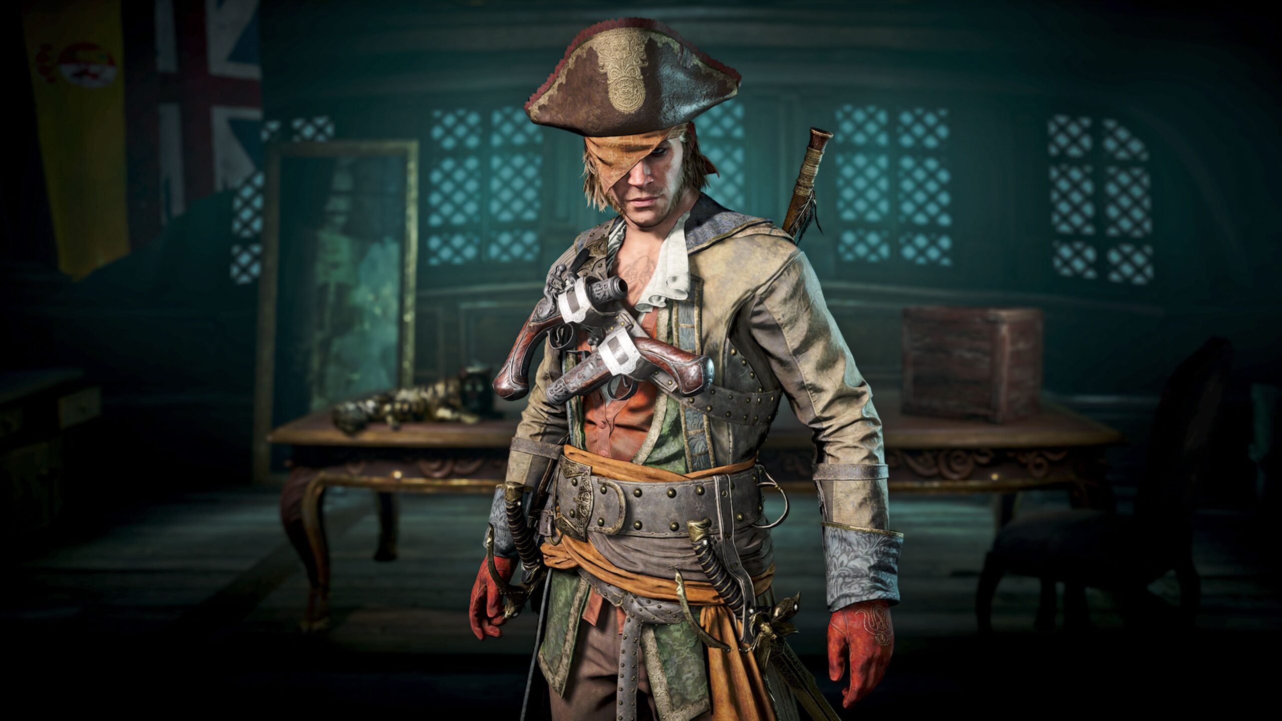 Edward wears a pirate outfit in Assassin's Creed Black Flag Resynced.