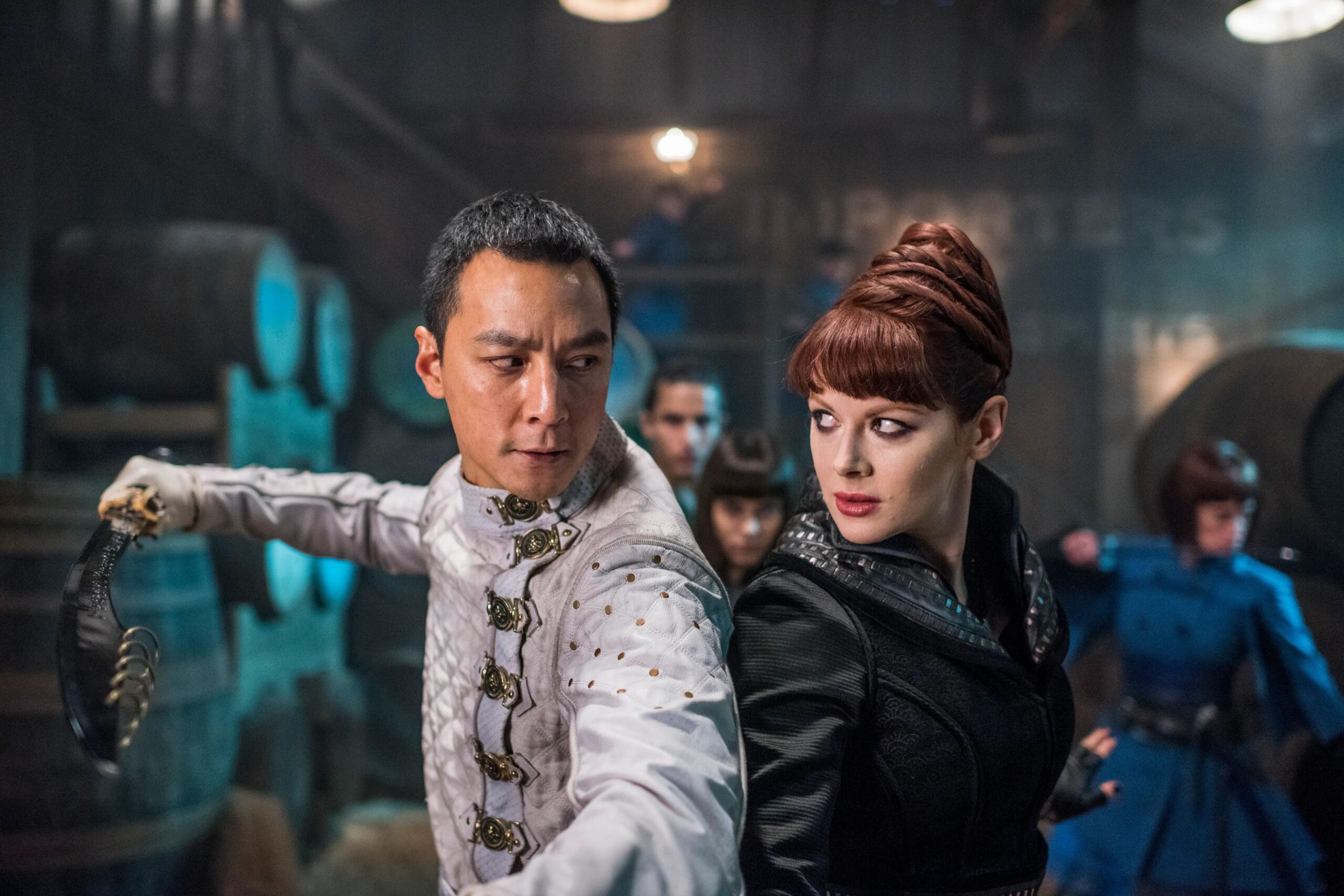 Two competent fighters look at one another in Into the Badlands