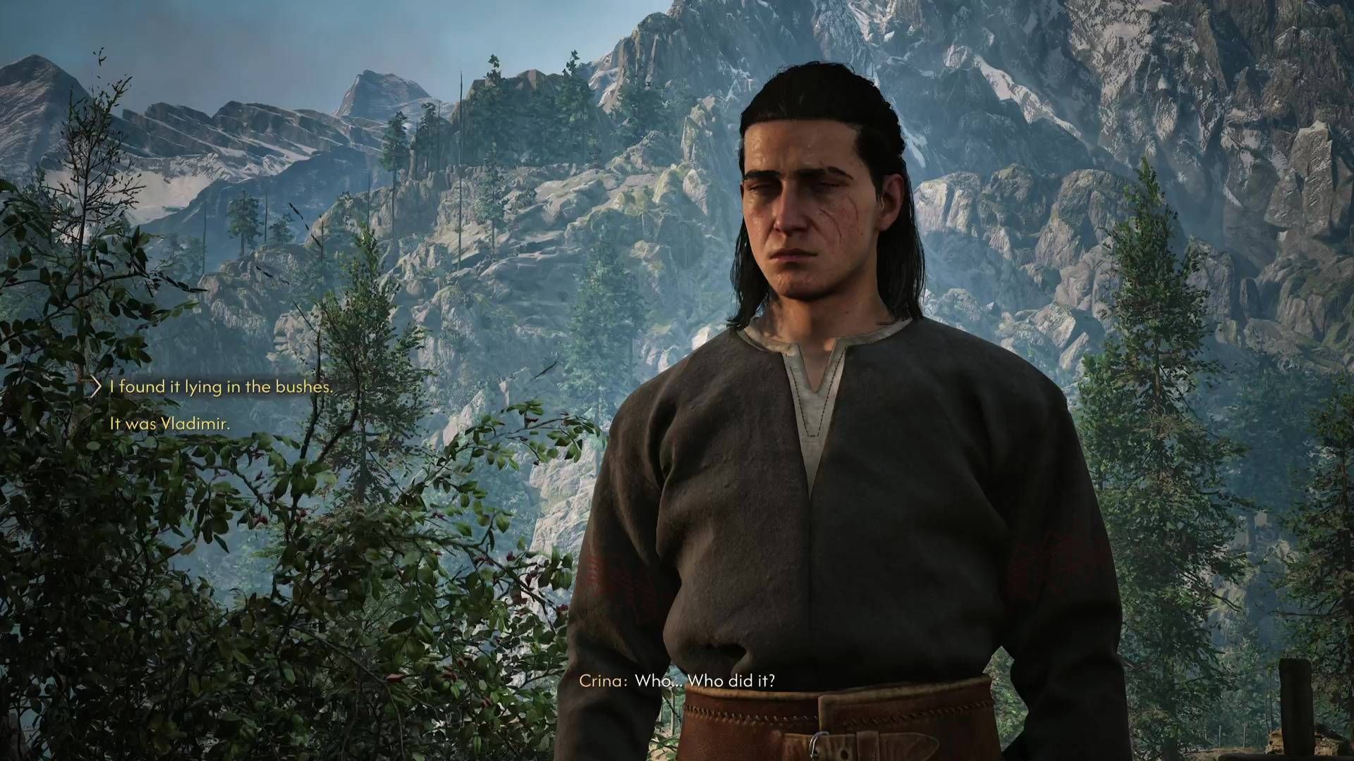 Coen standing in the open with trees behind him in The Blood of Dawnwalker.