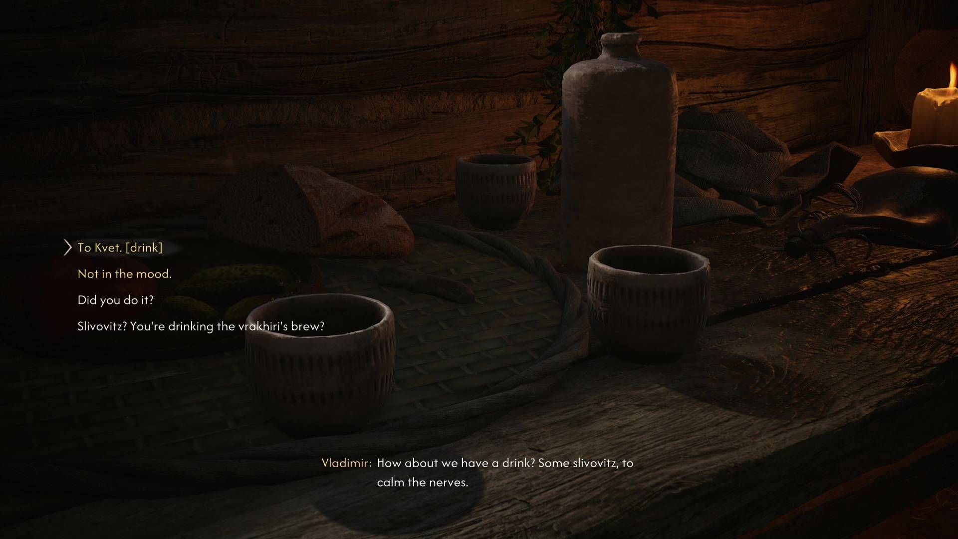 Two cups on the table in The Blood of Dawnwalker.