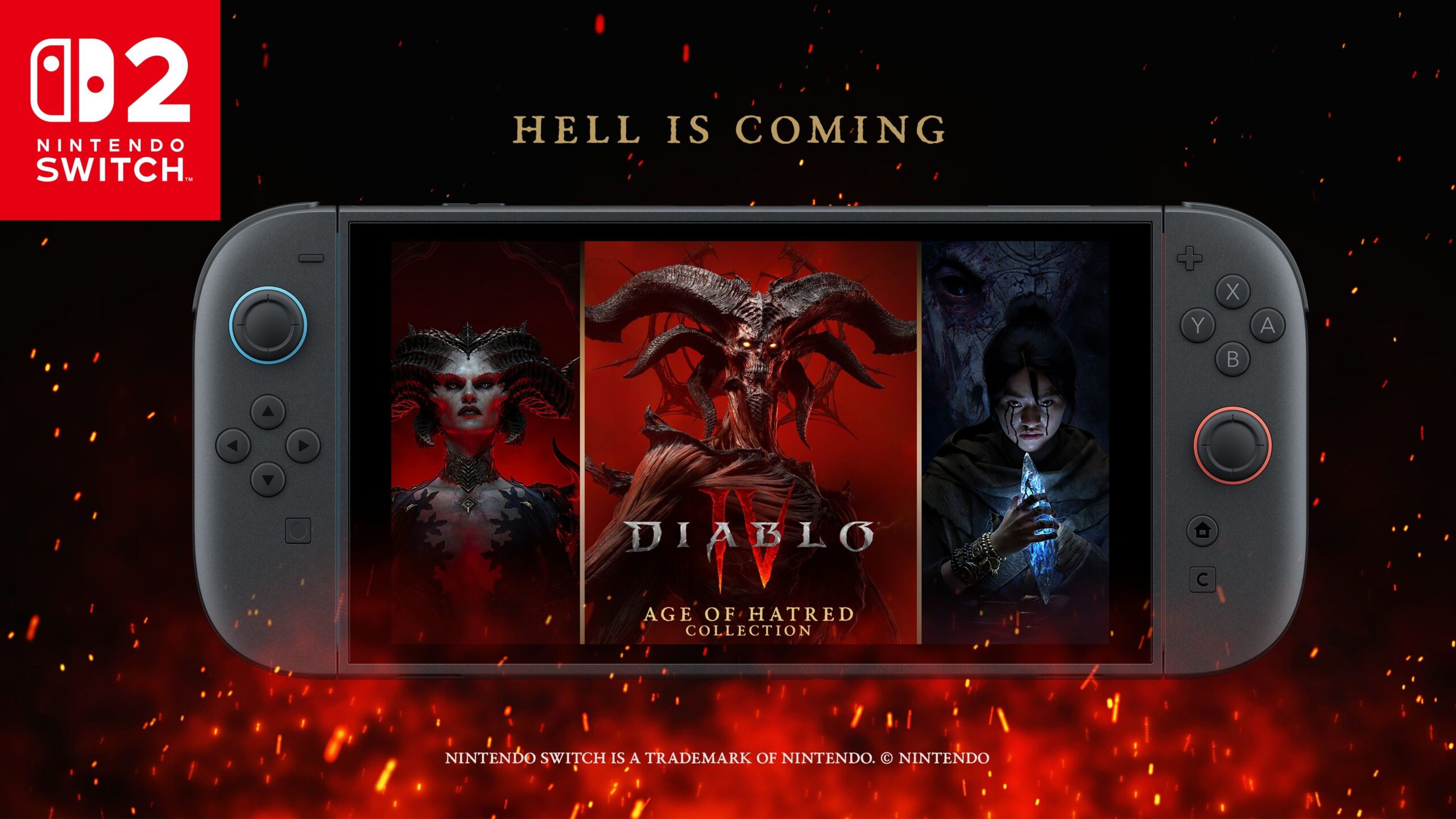 Key art for the Nintendo Switch 2 port of Diablo 4