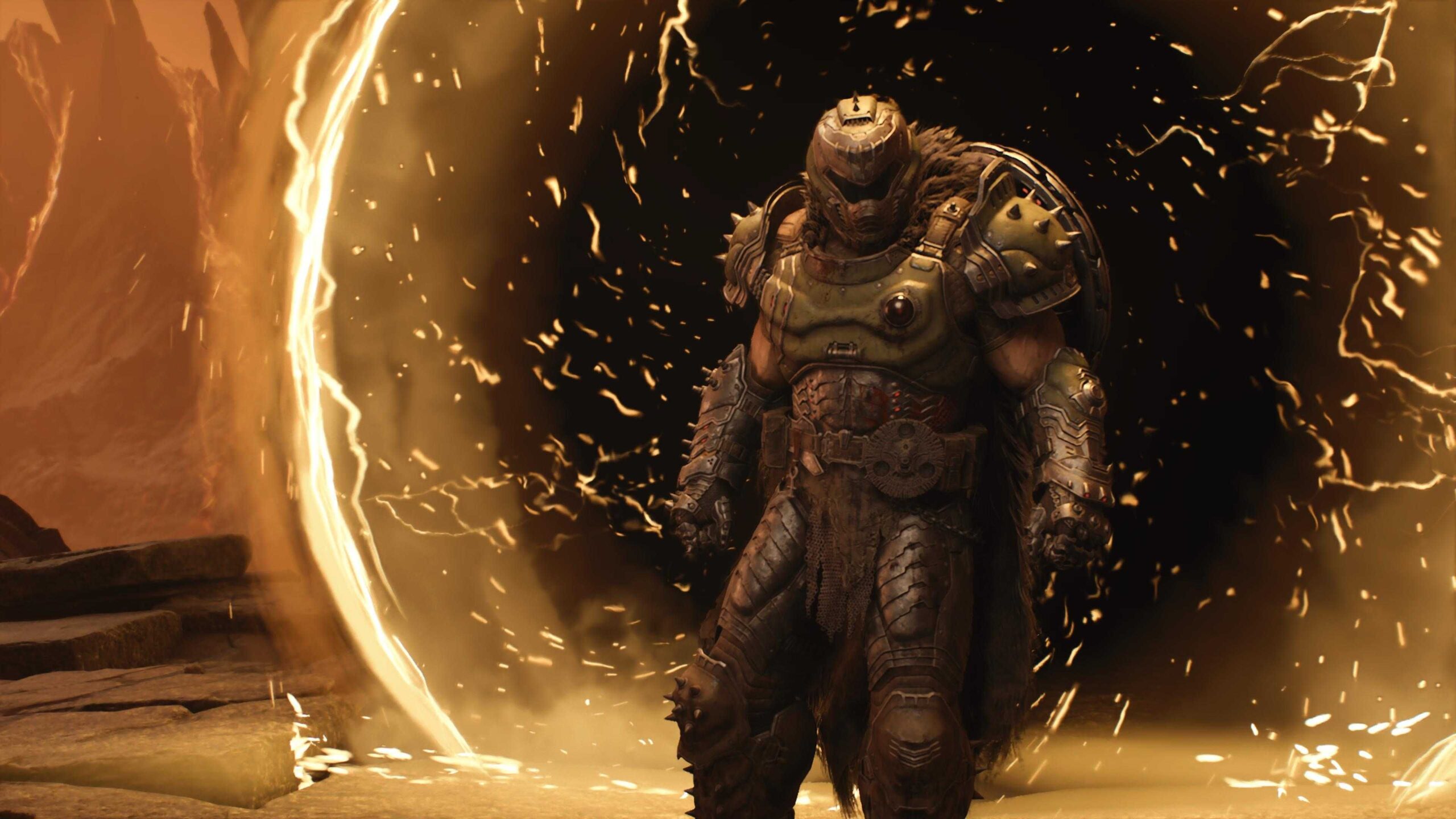 Doom TDA Revelations the fully armored Slayer stepping out of a portal