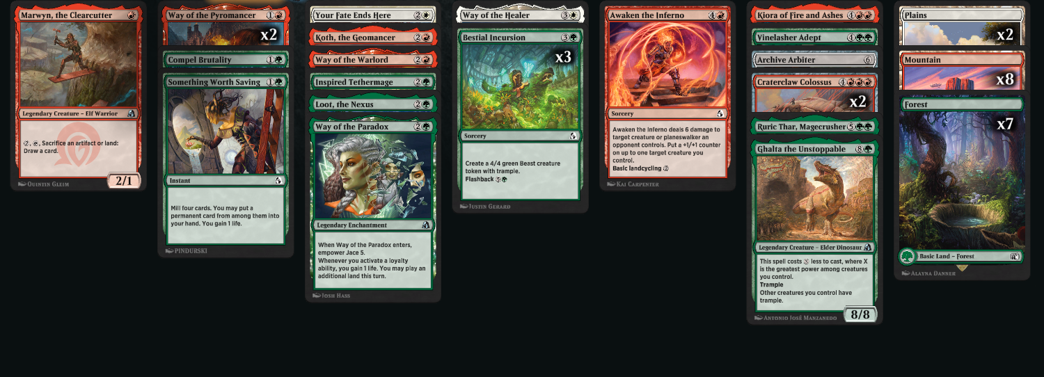 A Draft deck from MtG Reality Fracture limited Magic the Gathering