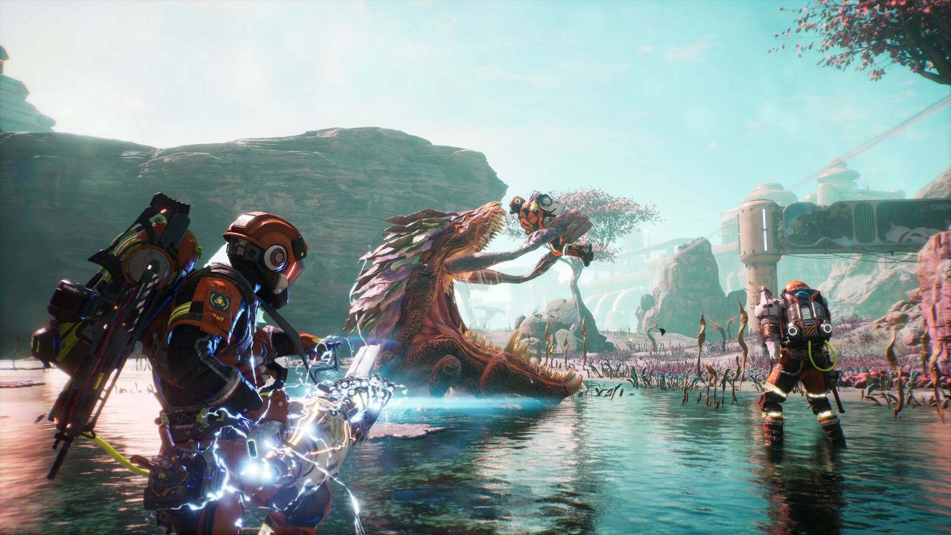 An alien eating an exterminaut in Exterminauts.