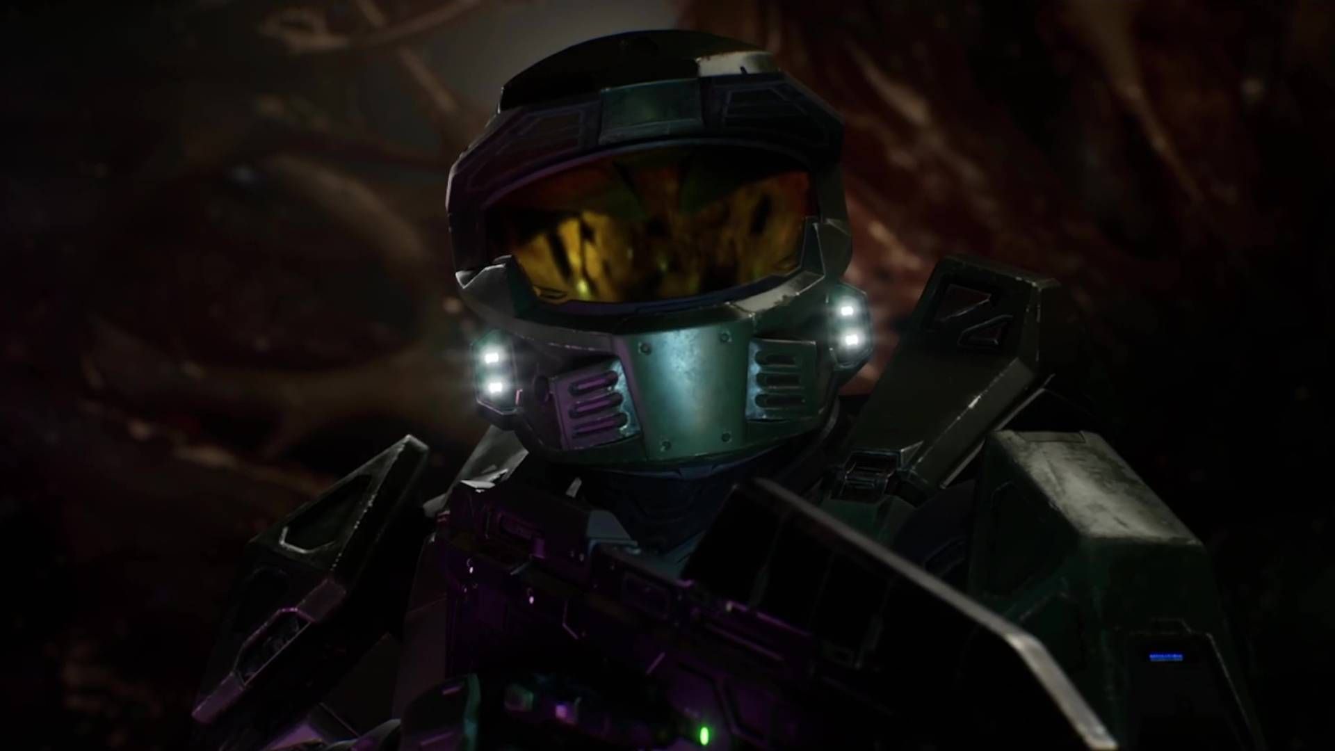 Master Chief, a person in a full metallic suit, from Halo: Campaign Evolved.