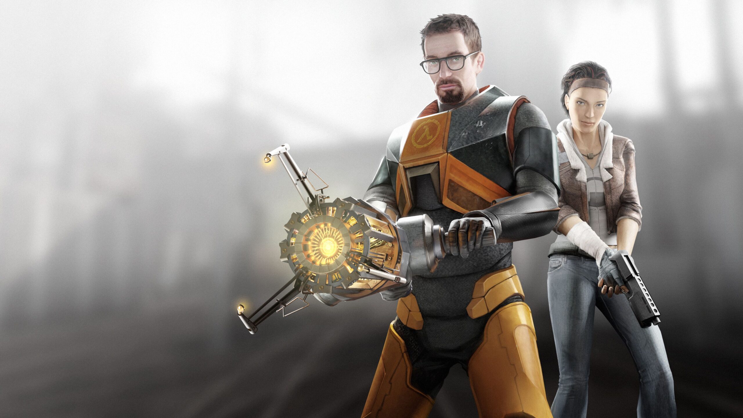 Promotional image of Dr. Gordon Freeman and Alyx Vance from Half-Life 2
