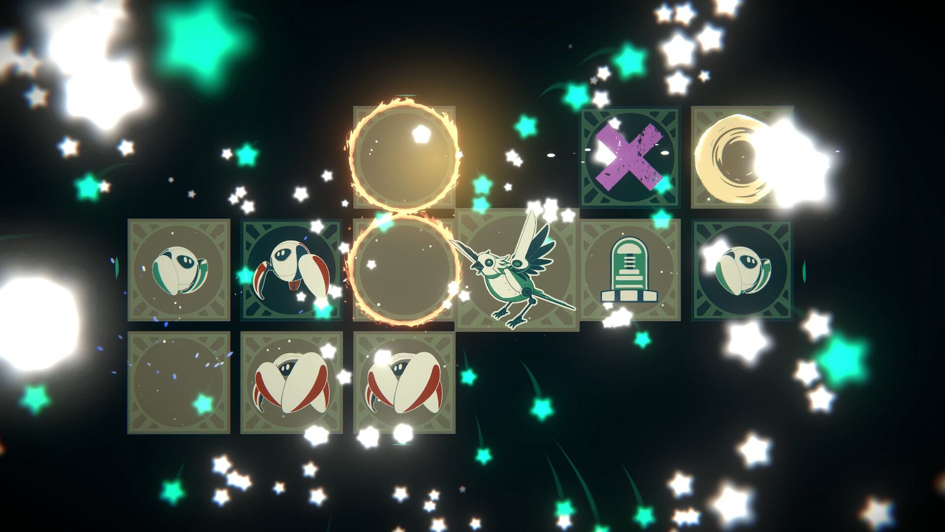 A grid featuring a robot bird appears in Kaz.