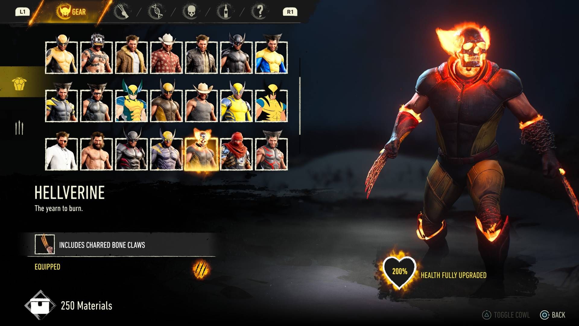 All suits in Marvel's Wolverine.