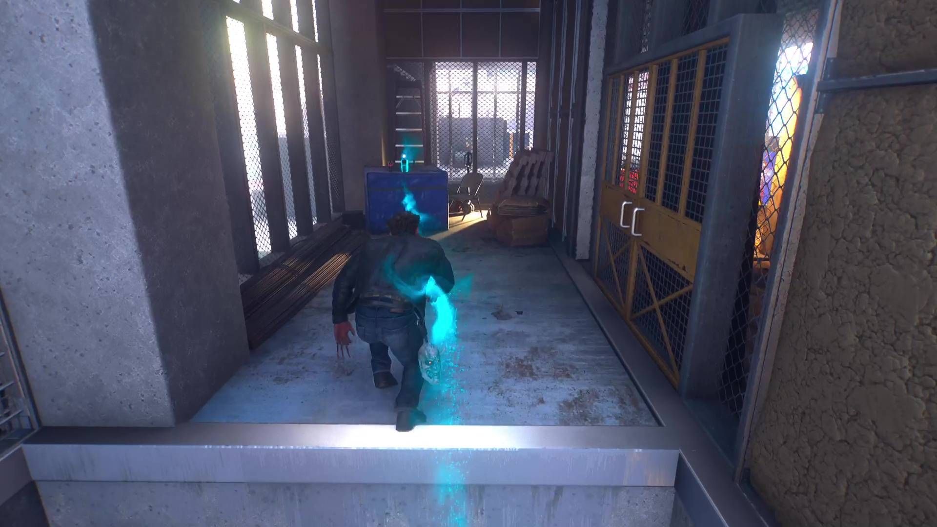 Logan following a scent trail in a construction site in Marvel's Wolverine.