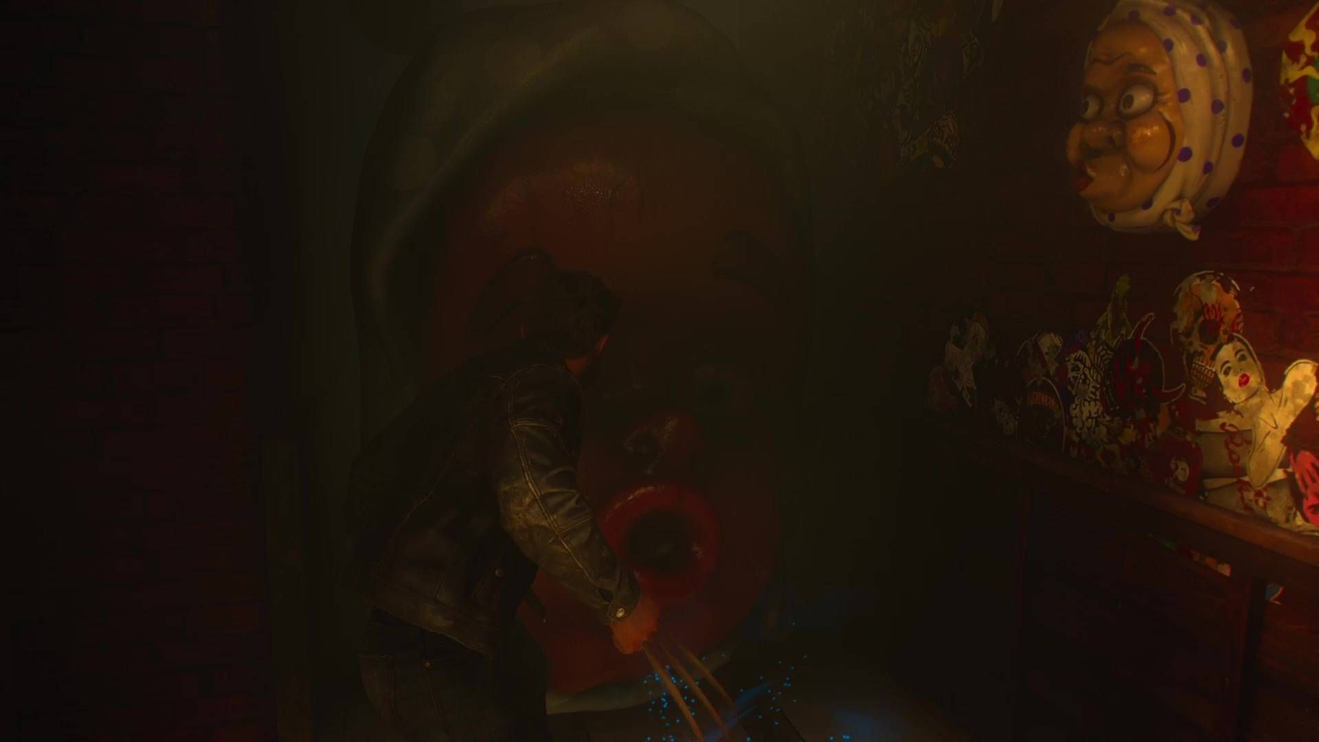 Logan in the kissing toilet in Marvel's Wolverine.
