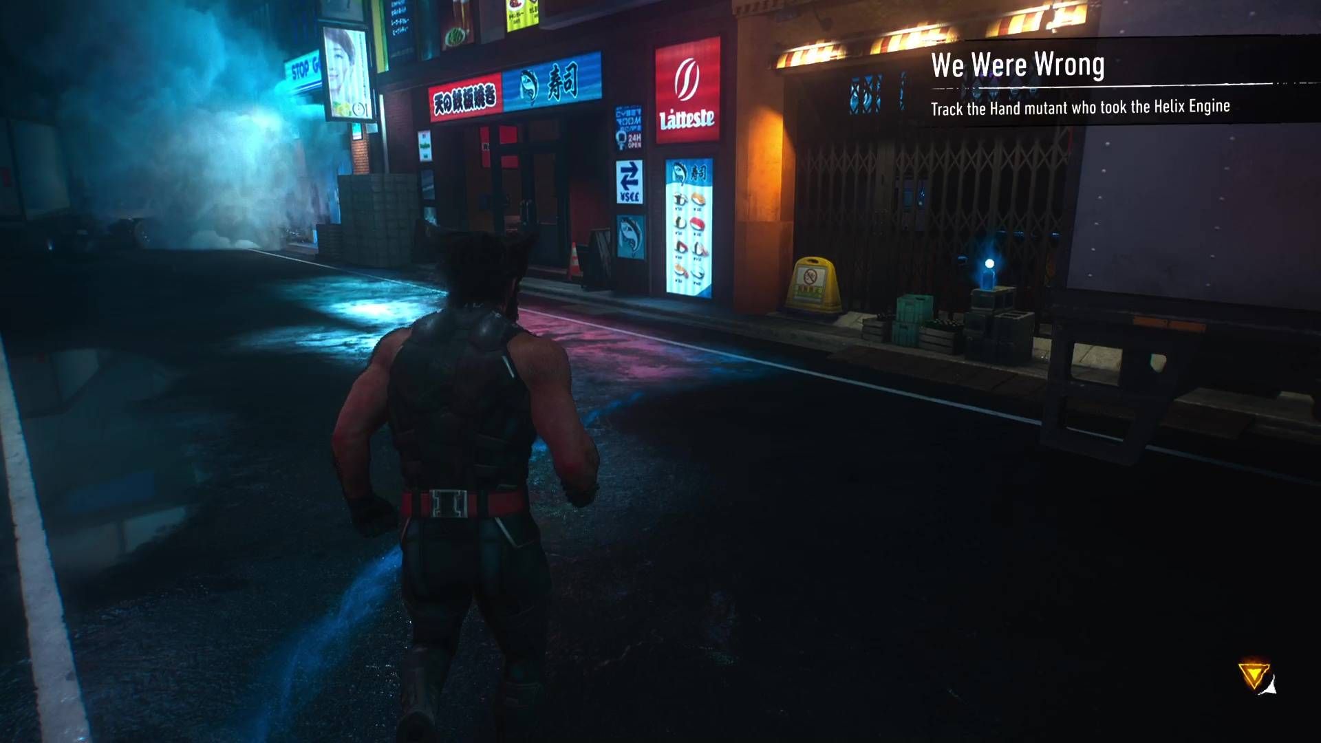 Logan approaching the Revolto whisky behind a truck in Marvel's Wolverine.