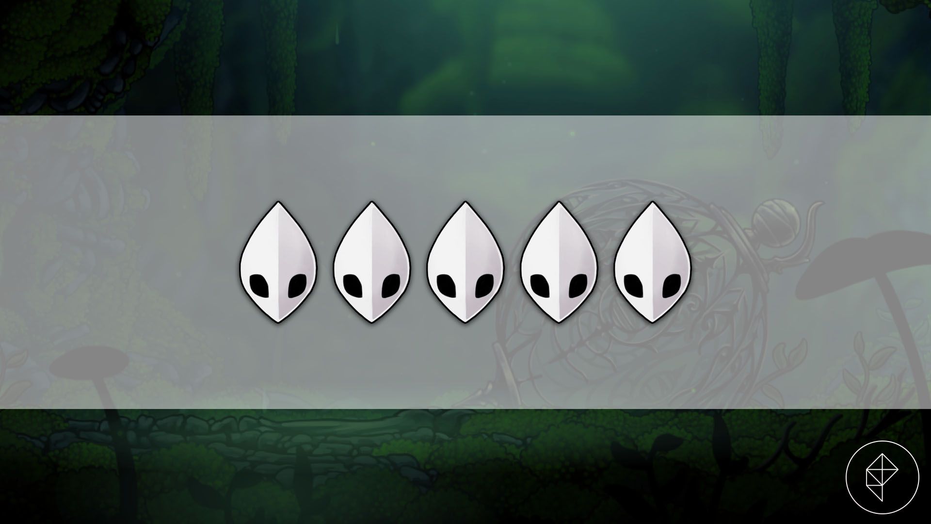 Five of Hornet's complete masks side by side.