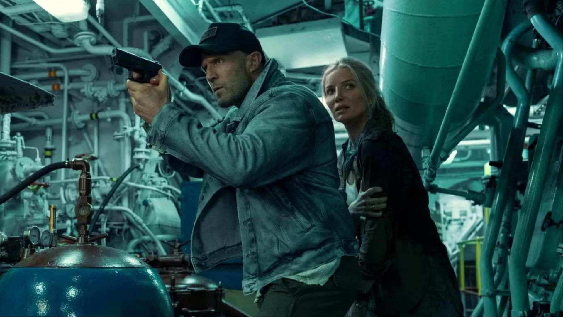 Jason Statham and Annabelle Wallis in Mutiny