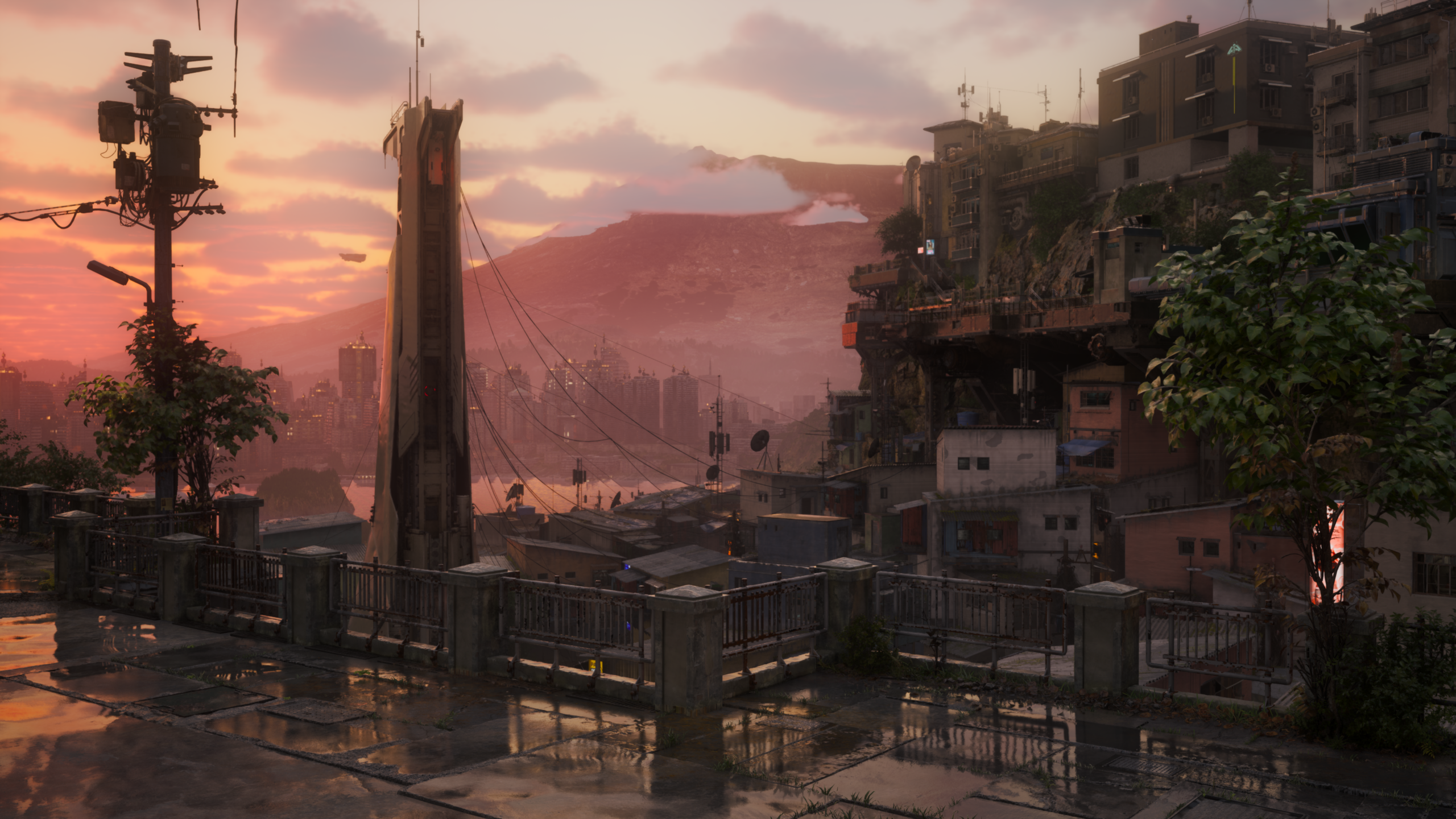 The sun sets over Port Desire in No Law