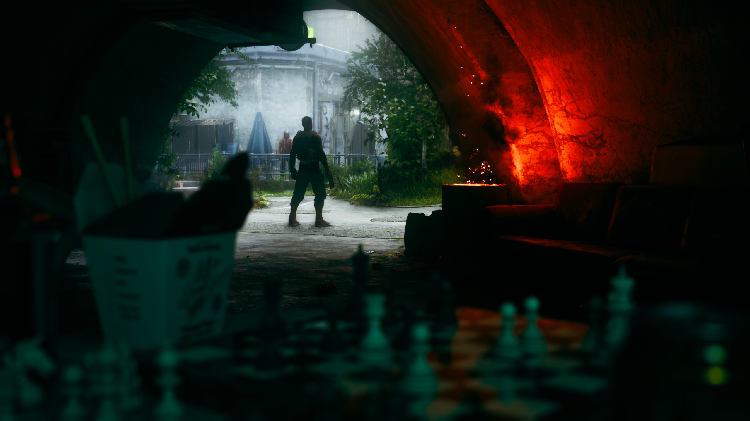 Grey walks down a tunnel in No Law