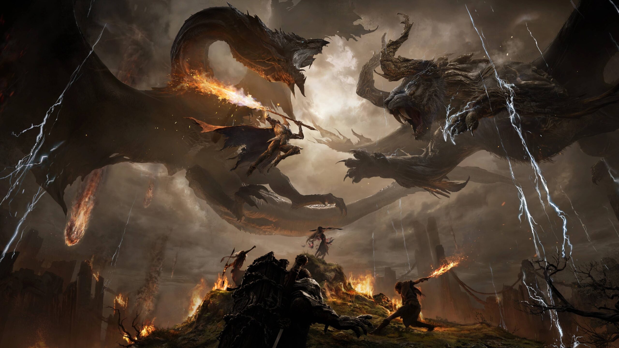 Two mythical beasts fight each other in Nodusfall