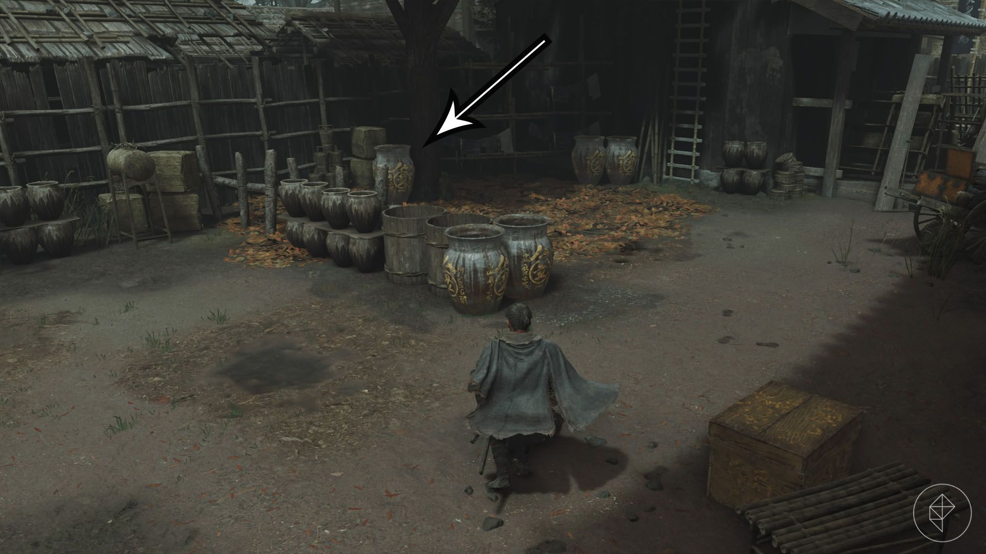 A Onimusha: Way of the Sword screenshot showing where you must go to find the Sout Pillars