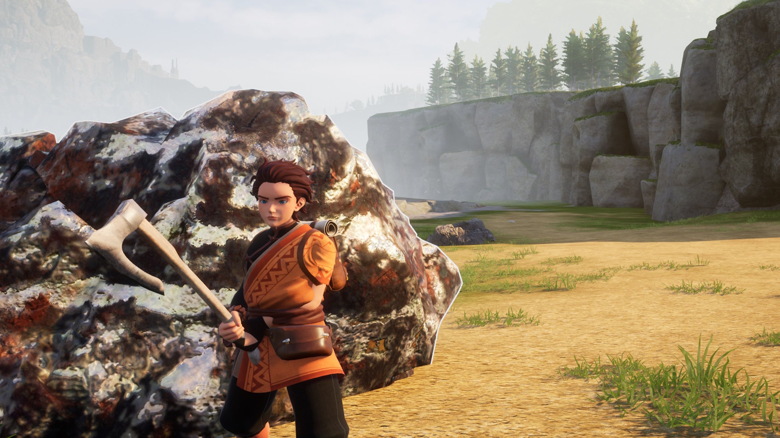 A Palworld hero stands in front of a base location in Palworld.