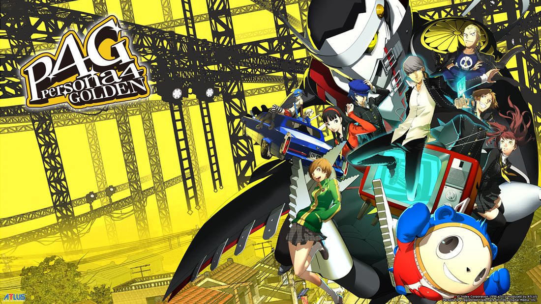 The Persona 4 protagonist jumps out of a TV screen alongside his friends