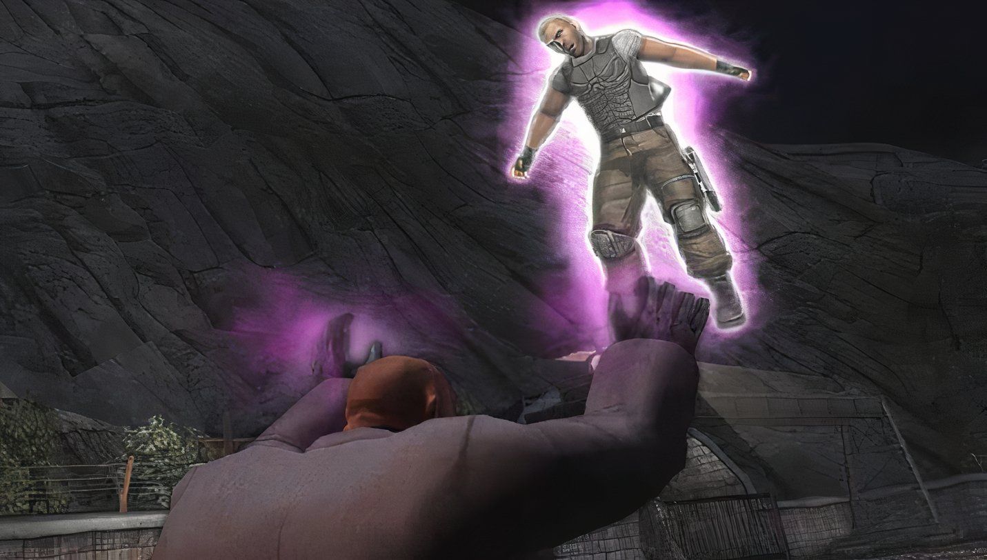 A character uses telekinesis in Psi-Ops: The Mindgate Conspiracy.