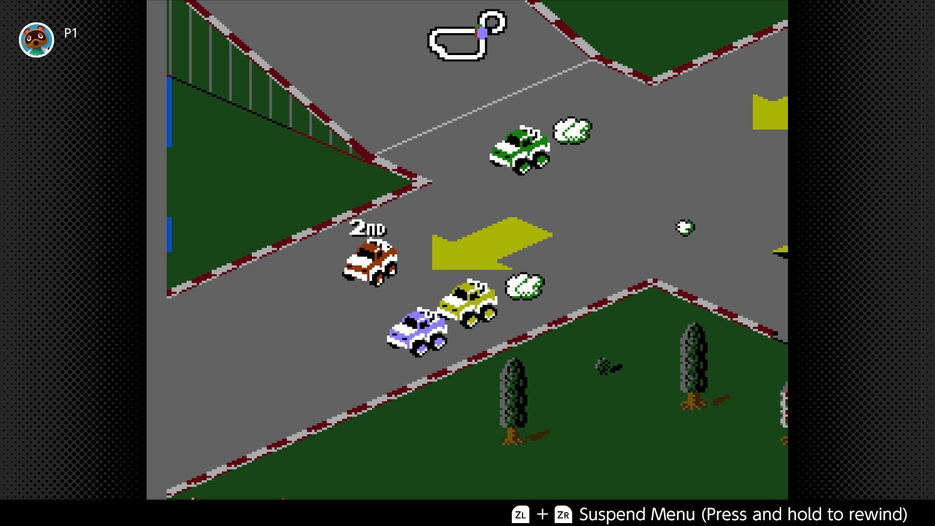RC Pro-Am 2 screenshot - Near the base of a ramp in the grasslands, four vehicles use nitro boosts