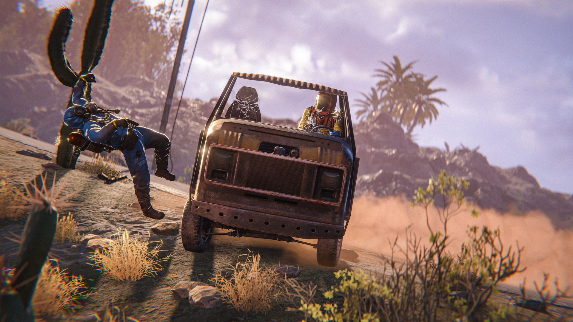 rust player driving a car