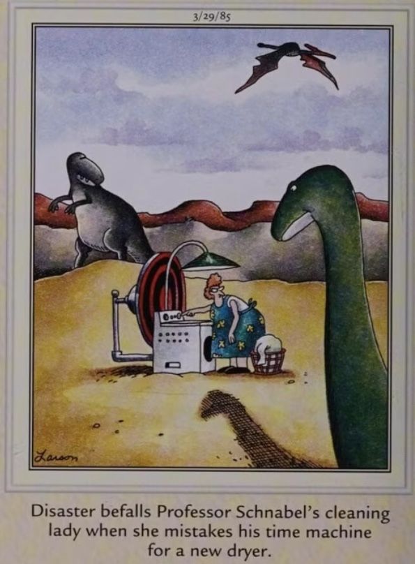 The Far Side Dinosaur time travel