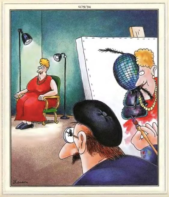 The Far Side fly woman