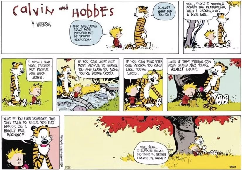 Calvin and Hobbes apples friendship